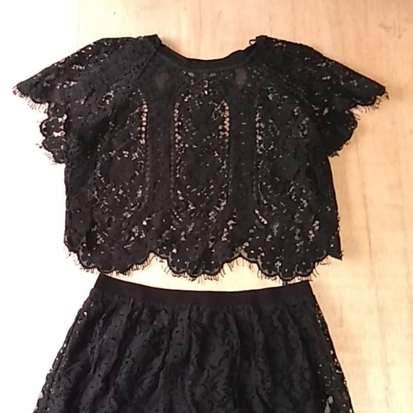 Free People Dresses & Skirts - Free People black lace two piece dress